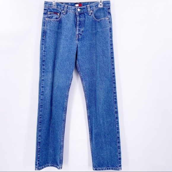 Vintage Tommy Hilfiger Straight Leg Blue Jeans Size 9 - Picture 1 of 5